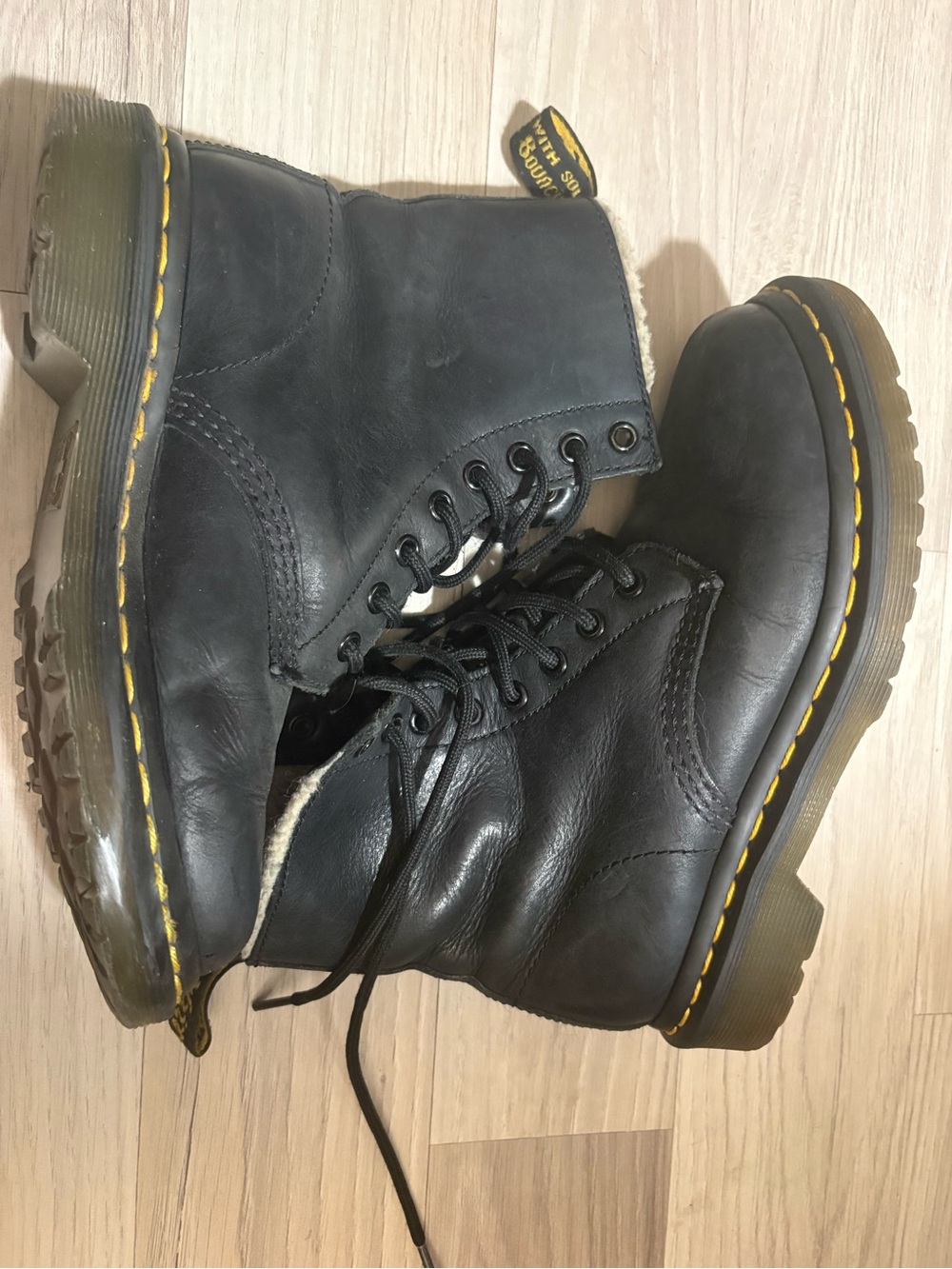 Women’s Dic Marten Black Lace-Up Leather Boots
